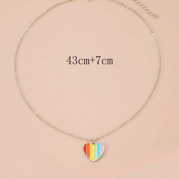 🌈PRIDE Heart Necklace Unisex NWT - Picture 4 of 4